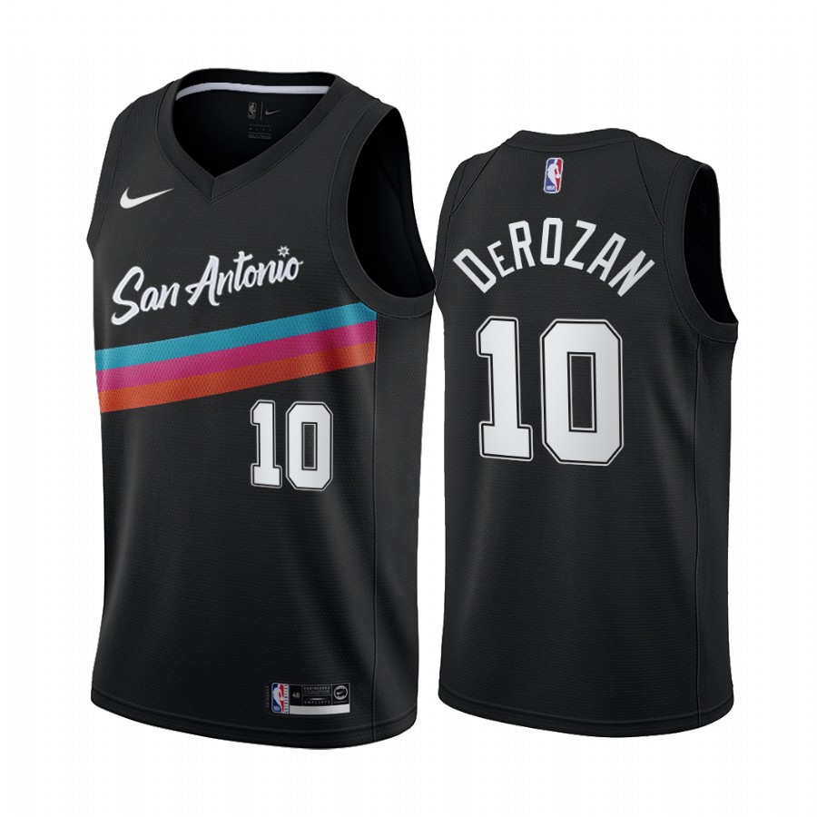 Men's Black San Antonio Spurs #10 DeMar DeRozan 2020 City Edition Stitched Jersey Men's Black San Antonio Spurs #10 DeMar DeRozan 2020 City Edition Stitched Jersey